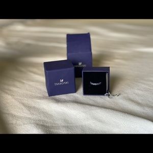 Ltd edition Swarovski blue stone ring w/ rose gold